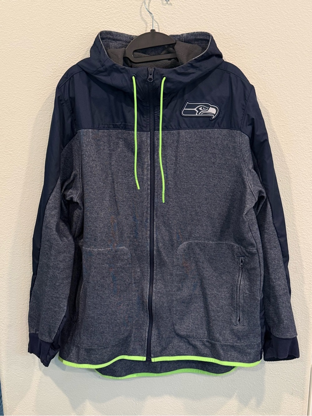Nike Seattle Seahawks Hoodie Full-Zip NFL Football Men’s Large Blue & Green